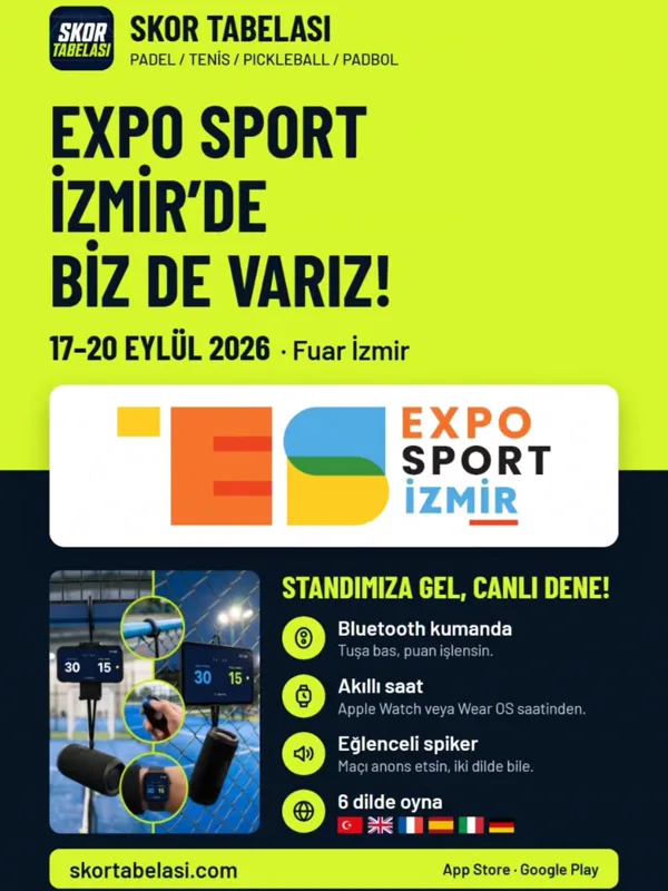 Fuar duyurusu: Expo Sport İzmir’de biz de varız, 17–20 Eylül 2026, Fuar İzmir; standımıza gel, canlı dene