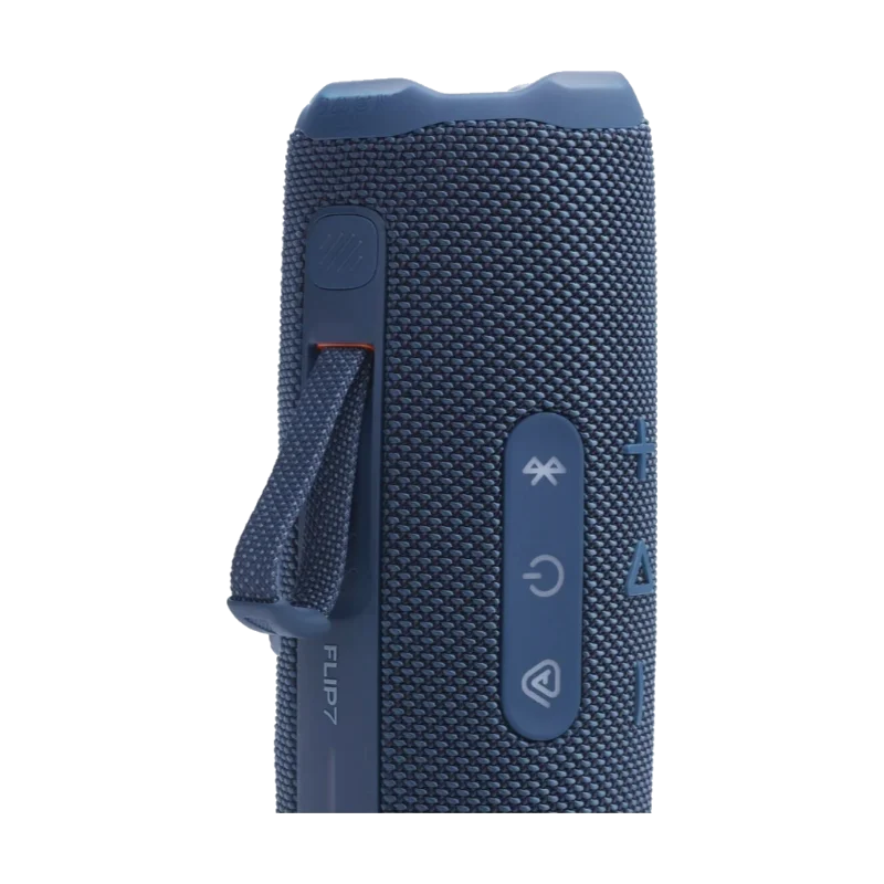 Altoparlante Bluetooth portatile JBL Flip 7 blu rivestito in tessuto